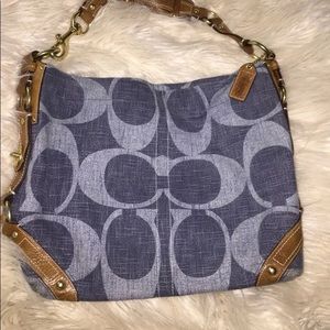 Large Coach Denim Carly Tote 10795